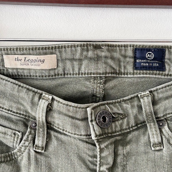 AG Adriano Goldschmied Women's Skinny Jeans in Olive Green - Picture 10 of 16